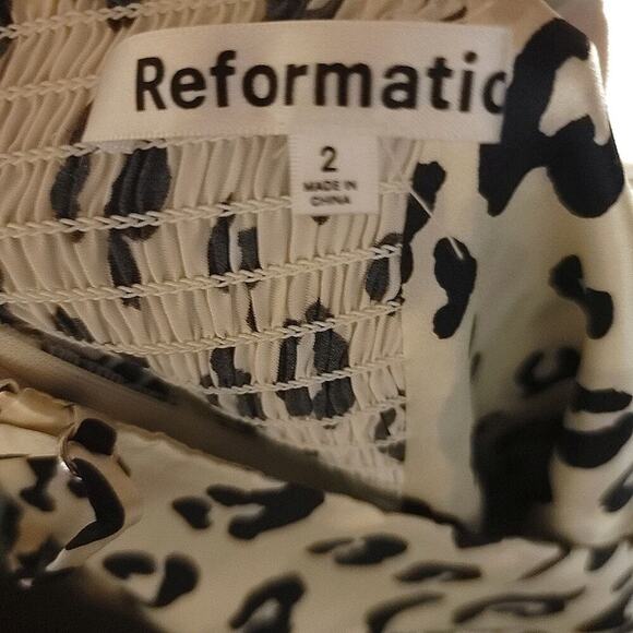 Reformation Kosta Silk Mini Dress Snow Leopard Animal Print Sleeveless - Picture 16 of 16